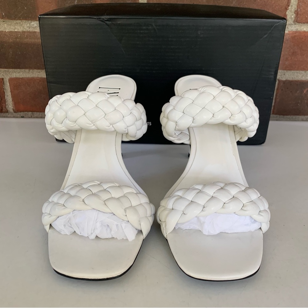INC International Concepts White Braided Strap Heeled Sandals - Picture 3 of 10
